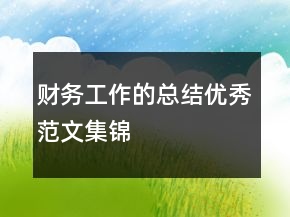 財(cái)務(wù)工作的總結(jié)優(yōu)秀范文集錦