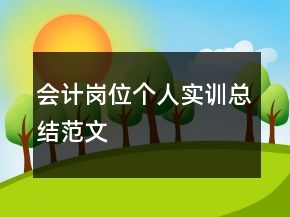 會(huì)計(jì)崗位個(gè)人實(shí)訓(xùn)總結(jié)范文