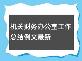 機(jī)關(guān)財(cái)務(wù)辦公室工作總結(jié)例文最新