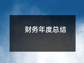 財(cái)務(wù)年度總結(jié)
