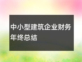 中小型建筑企業(yè)財務年終總結