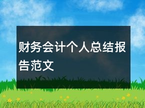 財(cái)務(wù)會(huì)計(jì)個(gè)人總結(jié)報(bào)告范文