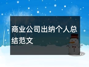 商業(yè)公司出納個人總結(jié)范文