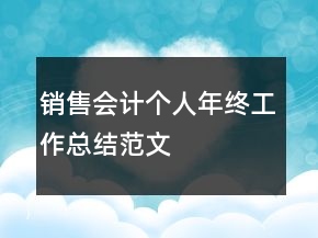 銷售會計個人年終工作總結(jié)范文