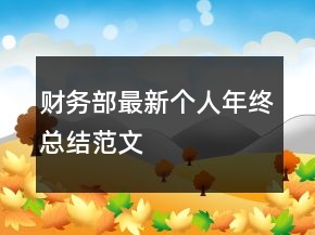 財(cái)務(wù)部最新個(gè)人年終總結(jié)范文
