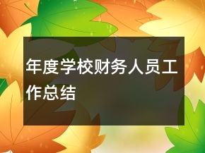 年度學(xué)校財(cái)務(wù)人員工作總結(jié)