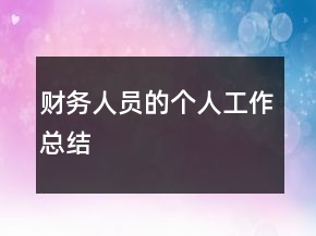 財(cái)務(wù)人員的個(gè)人工作總結(jié)