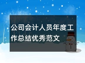 公司會計(jì)人員年度工作總結(jié)優(yōu)秀范文
