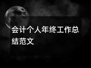 會(huì)計(jì)個(gè)人年終工作總結(jié)范文