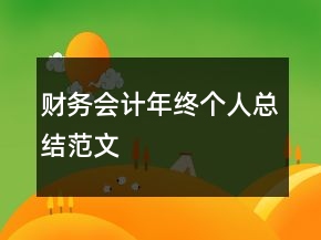 財務(wù)會計年終個人總結(jié)范文