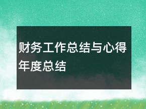 財務(wù)工作總結(jié)與心得年度總結(jié)
