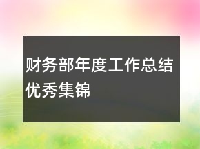 財(cái)務(wù)部年度工作總結(jié)優(yōu)秀集錦
