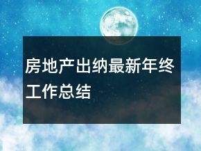 房地產(chǎn)出納最新年終工作總結(jié)