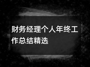 財務(wù)經(jīng)理個人年終工作總結(jié)精選