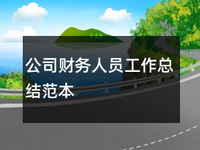 公司財務(wù)人員工作總結(jié)范本