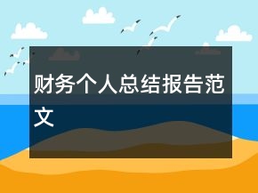 財務(wù)個人總結(jié)報告范文