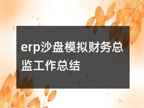 erp沙盤模擬財(cái)務(wù)總監(jiān)工作總結(jié)