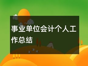 事業(yè)單位會計個人工作總結
