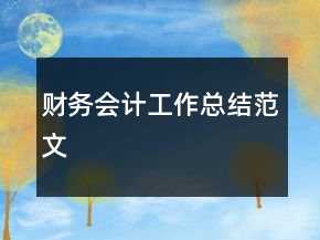 財(cái)務(wù)會(huì)計(jì)工作總結(jié)范文