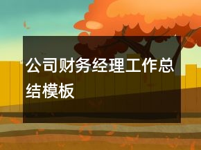 公司財務經(jīng)理工作總結(jié)模板