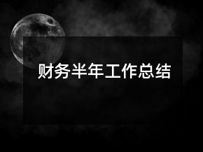 財(cái)務(wù)半年工作總結(jié)