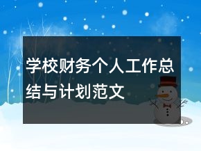 學(xué)校財務(wù)個人工作總結(jié)與計劃范文