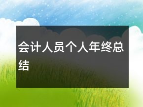 會計(jì)人員個(gè)人年終總結(jié)