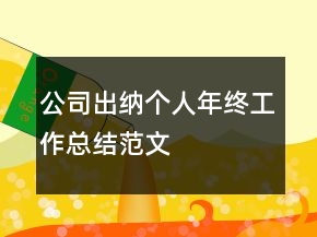 公司出納個人年終工作總結(jié)范文