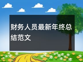 財務人員最新年終總結(jié)范文
