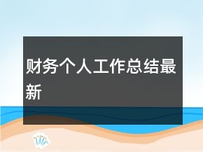 財務個人工作總結最新