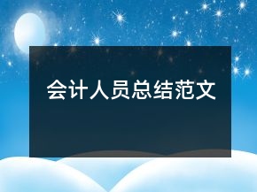 會計人員總結范文