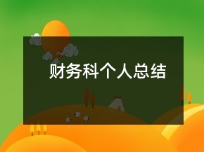財務(wù)科個人總結(jié)