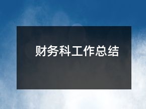 財(cái)務(wù)科工作總結(jié)