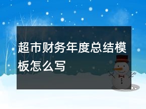 超市財務年度總結(jié)模板怎么寫