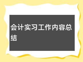 會計實習工作內(nèi)容總結(jié)