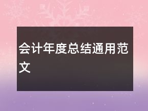 會(huì)計(jì)年度總結(jié)通用范文