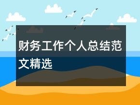財務(wù)工作個人總結(jié)范文精選