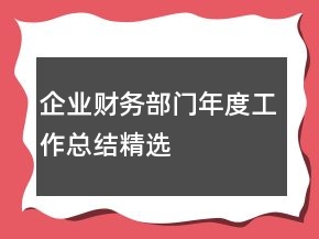 企業(yè)財務部門年度工作總結精選