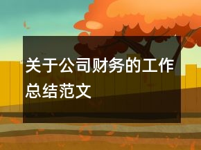 關(guān)于公司財務(wù)的工作總結(jié)范文