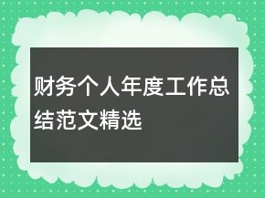 財(cái)務(wù)個(gè)人年度工作總結(jié)范文精選