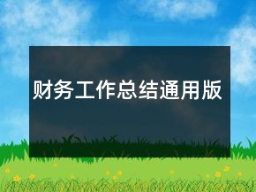 財務(wù)工作總結(jié)通用版