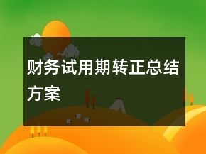 財務(wù)試用期轉(zhuǎn)正總結(jié)方案