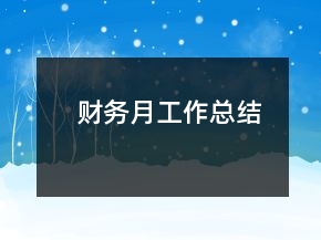 財務(wù)月工作總結(jié)