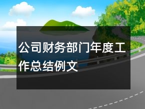 公司財(cái)務(wù)部門(mén)年度工作總結(jié)例文