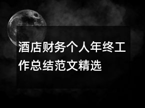 酒店財務(wù)個人年終工作總結(jié)范文精選