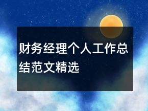 財務(wù)經(jīng)理個人工作總結(jié)范文精選