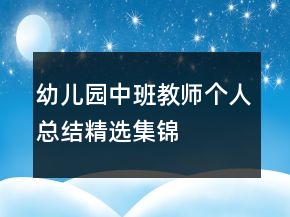 幼兒園中班教師個人總結精選集錦