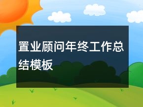 置業(yè)顧問(wèn)年終工作總結(jié)模板