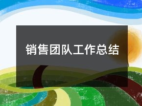 銷售團(tuán)隊工作總結(jié)