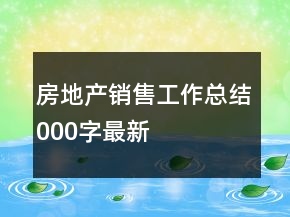 房地產(chǎn)銷售工作總結(jié)000字最新